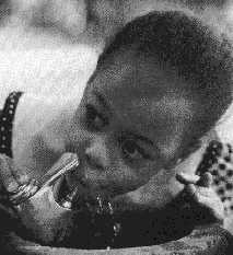 girl at drinking fountain