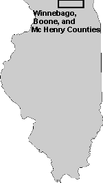 Map of McHenry, Boone and Winnebago 
Counties, IL 